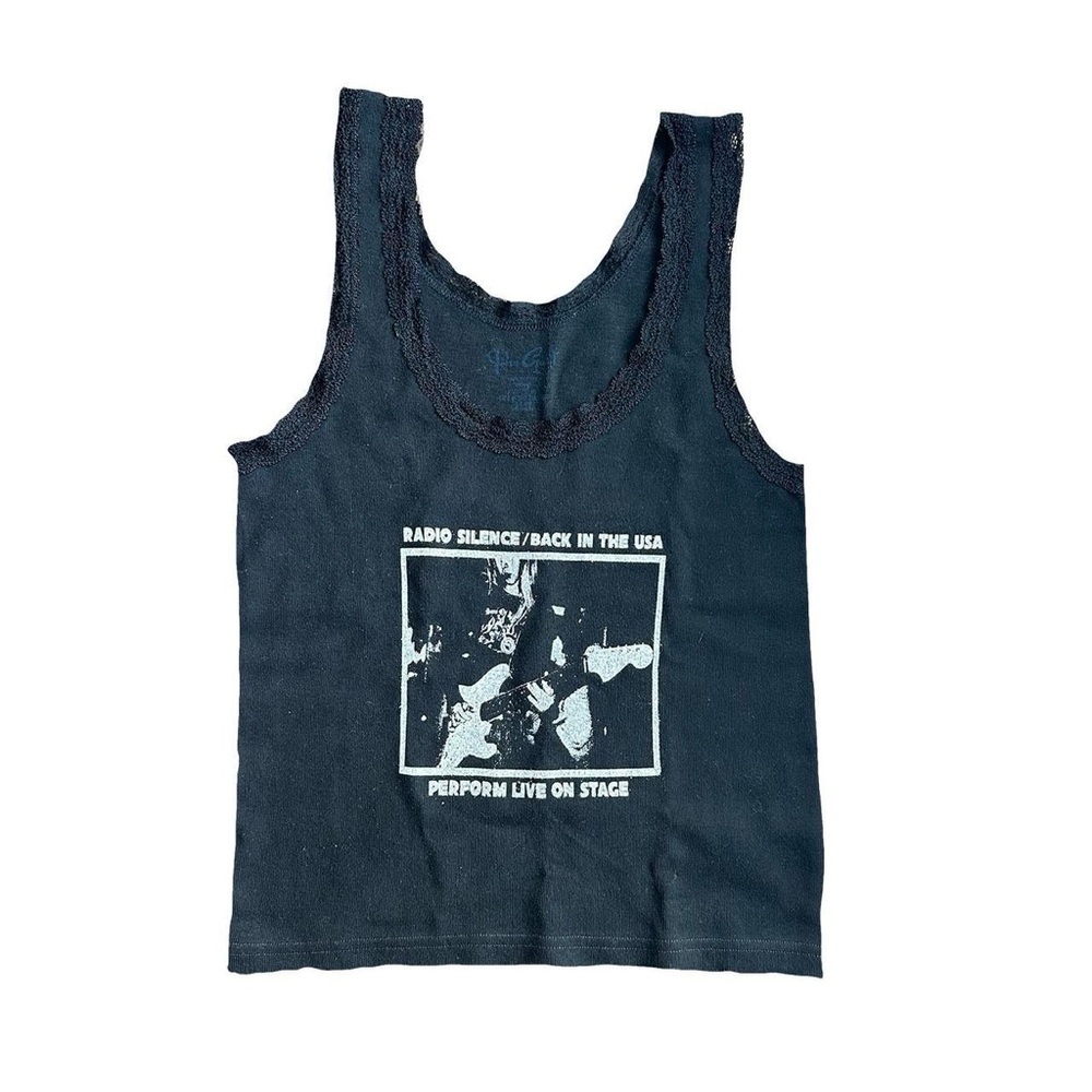Brandy Melville Black Graphic Tank Top
